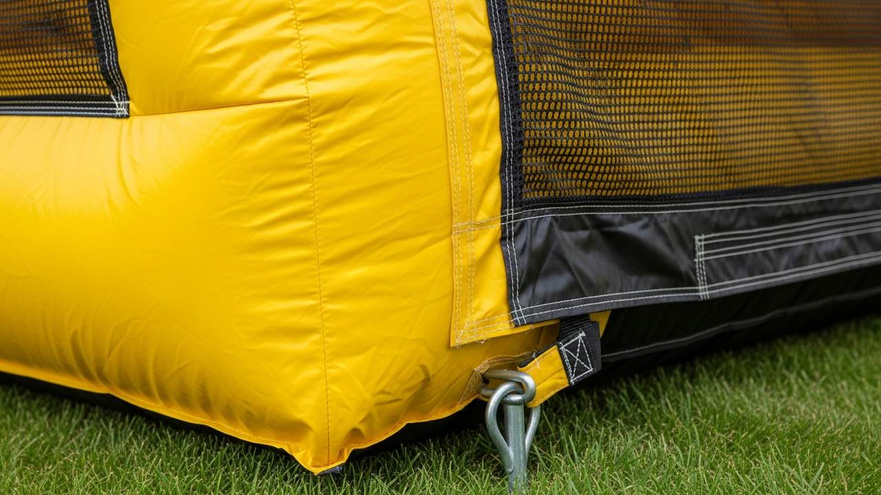Commercial inflatable obstacle course PVC construction detail