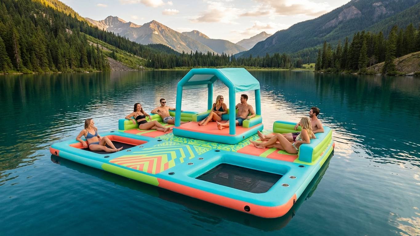 Giant Inflatable Lake Floats: Tractor, Island & Multi-Person Rental Guide