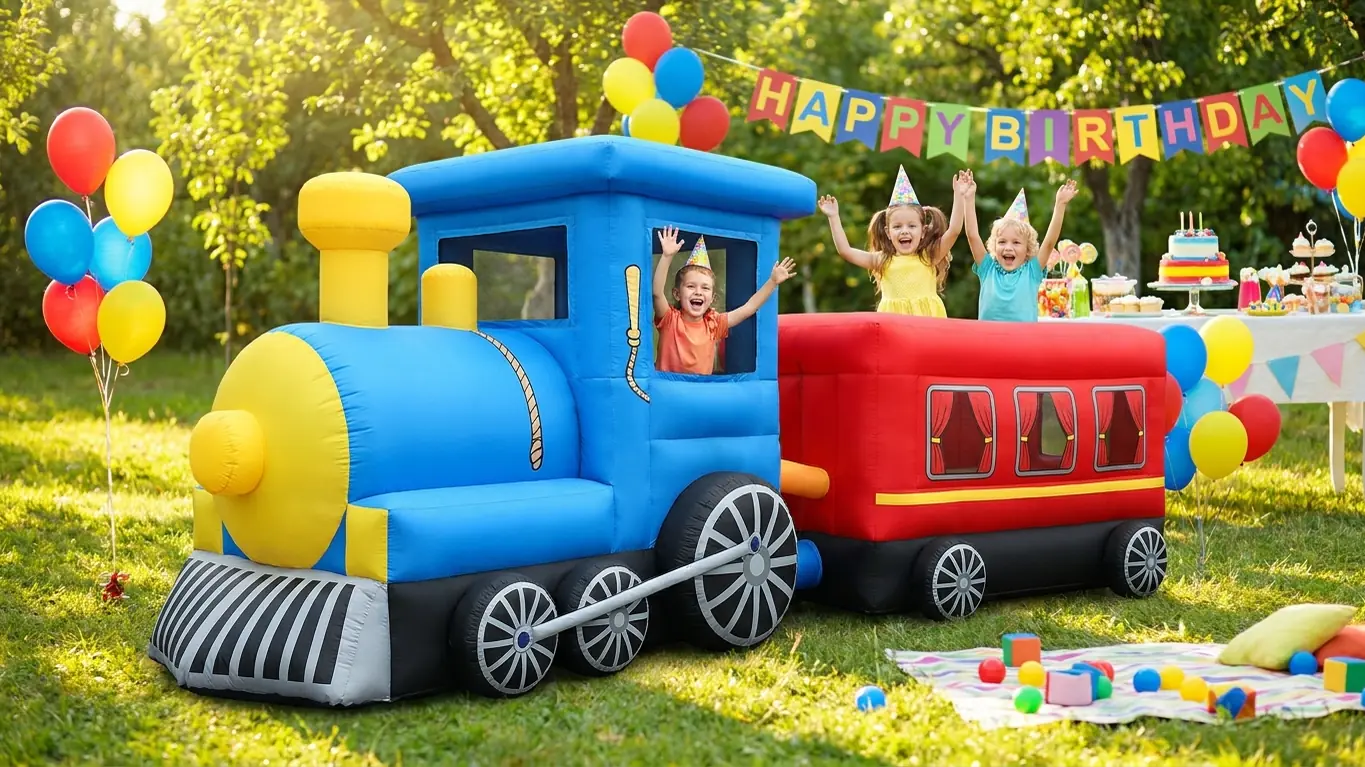 Inflatable Train Bounce House: Themed Vehicle Bouncer Guide