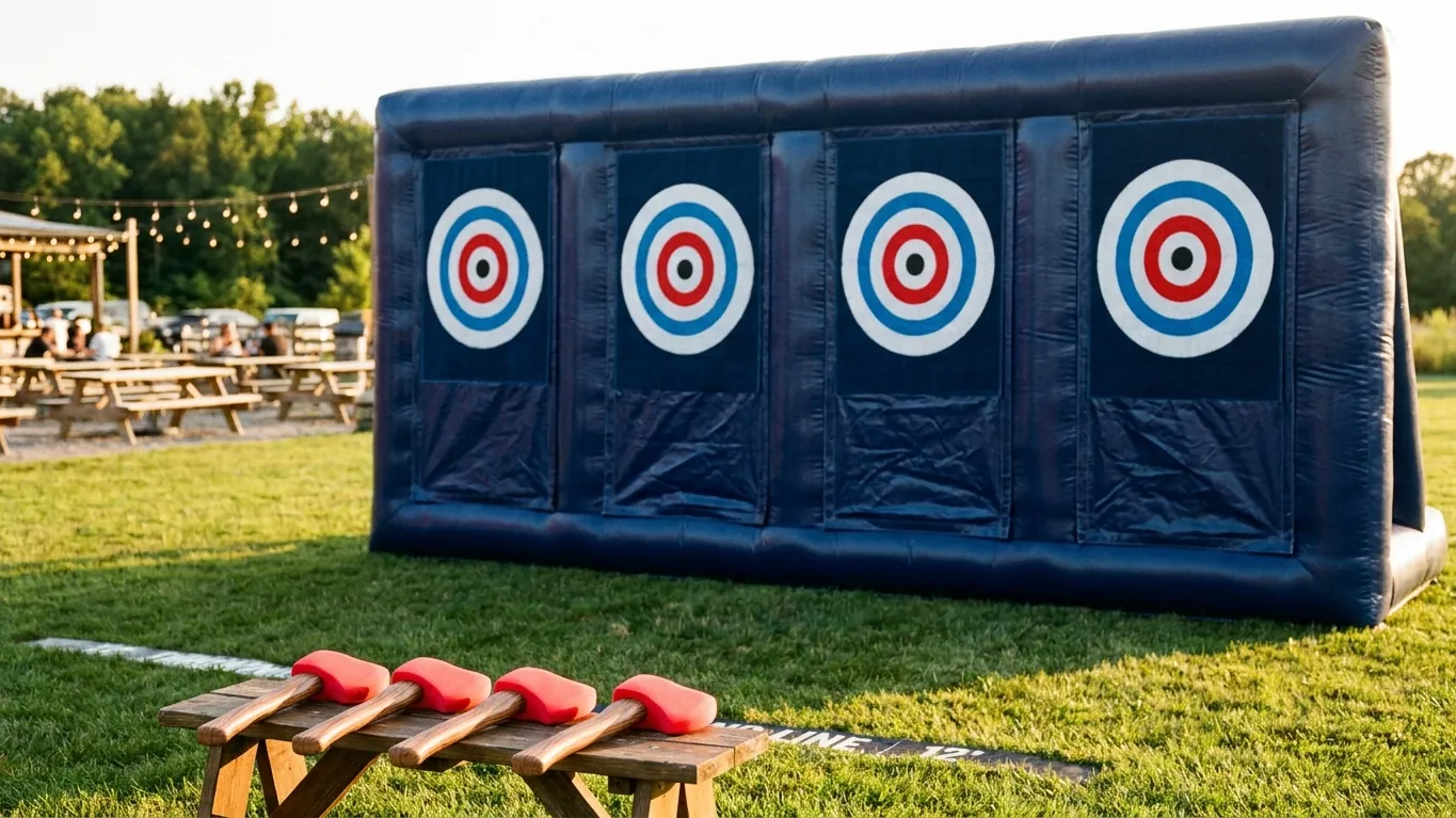 Inflatable Axe Throwing Target: Premium Adult Party Rental