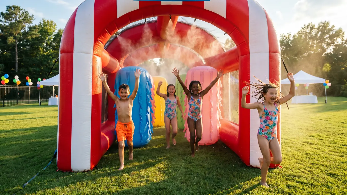 Inflatable Car Wash Tunnel: Walk-Through Water Play for Schools & Community Events