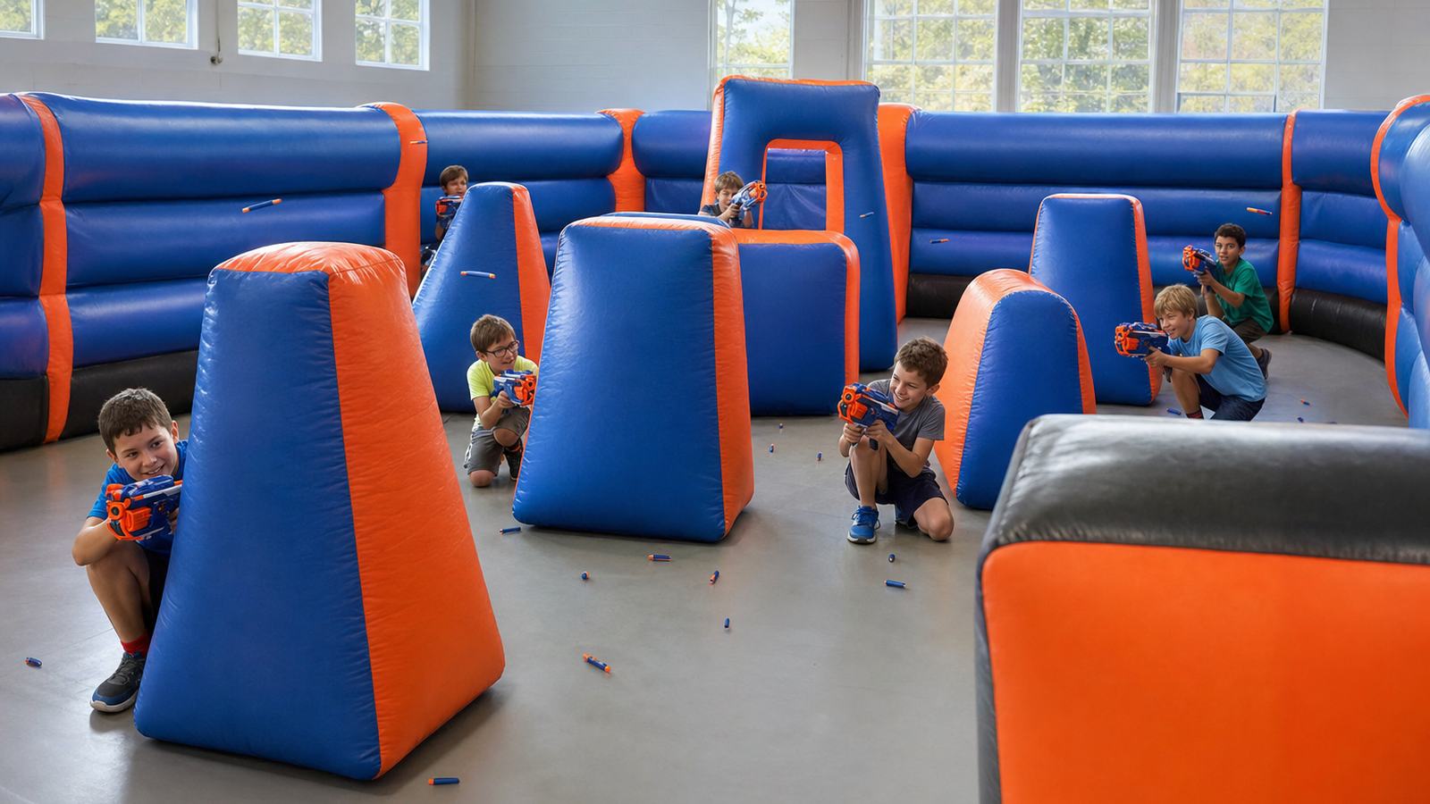 Inflatable Nerf Battle Arena: Foam-Dart Attraction for Birthdays, Schools & Churches