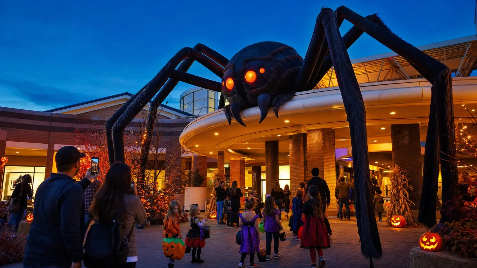 Giant Inflatable Spider: The Halloween Landmark That Photographs Itself