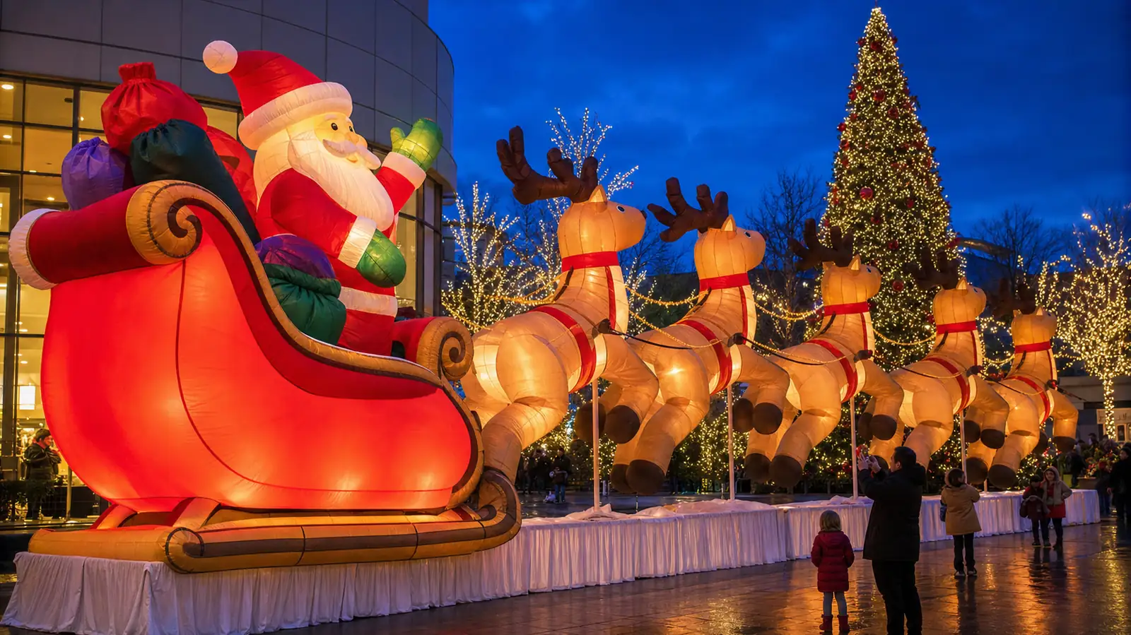 Inflatable Santa Sleigh & Reindeer: The Christmas Scene That Stops Foot Traffic