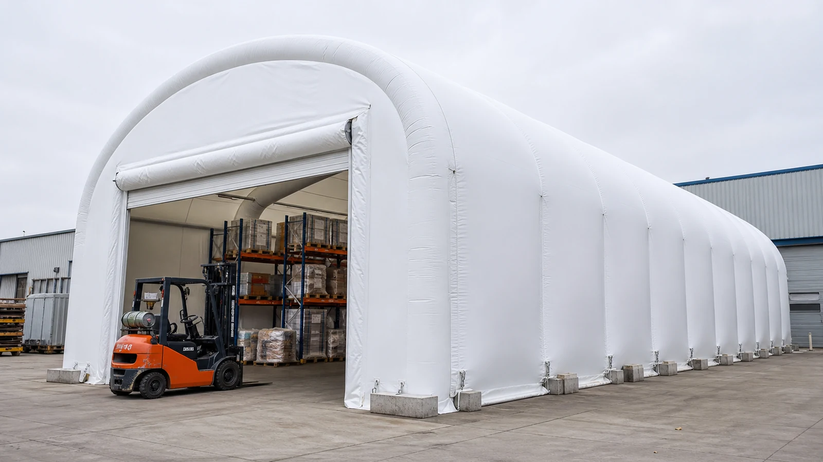 Inflatable Warehouse: Fast Clear-Span Storage
