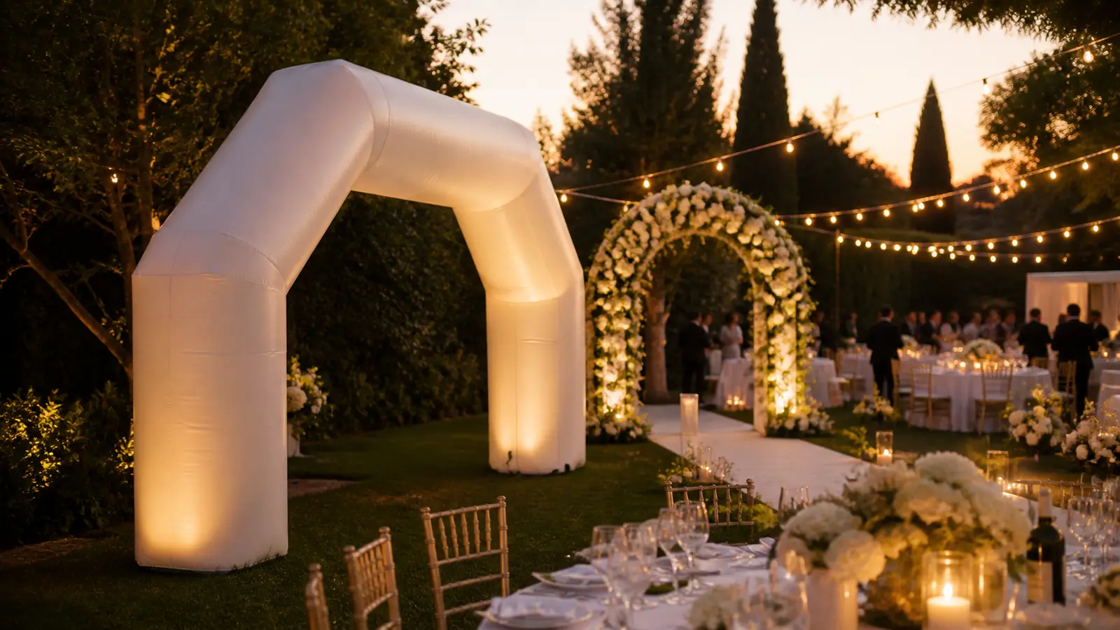 Wedding Inflatables: White Bounce Houses, Arches, Photo Zones & Cocktail Hour Games