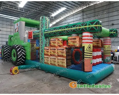 Tractor obstacle course inflatable game