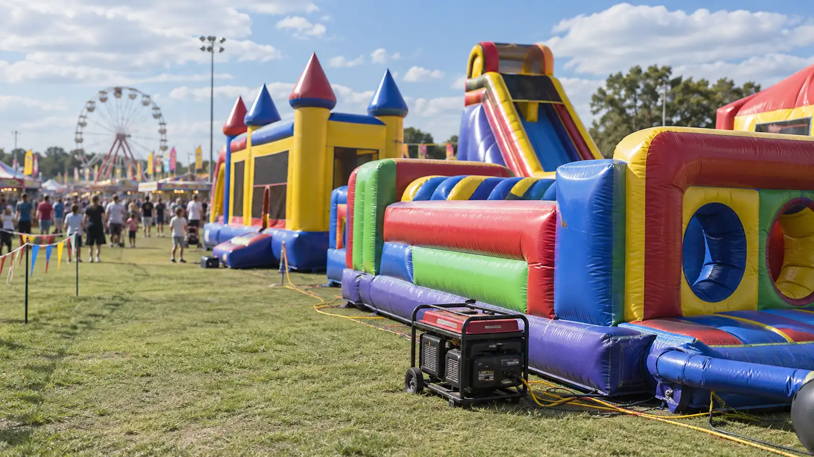 County Fair & Festival Inflatables: High-Throughput Attractions, Power Planning & Vendor Booth Strategy