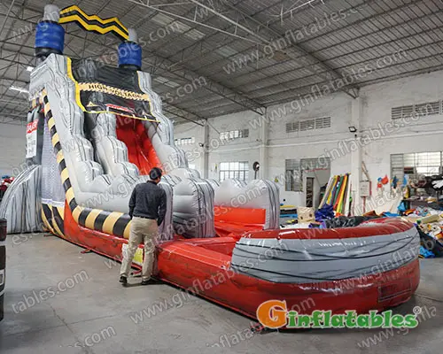 How to repair a leak in a commercial inflatable water slide 