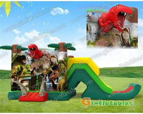 Dinosaur bouncer with slide