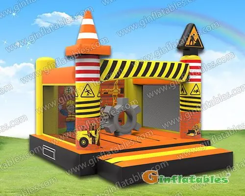 Construction site bounce house