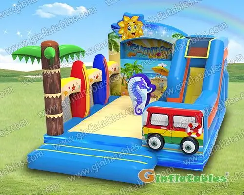 20ftL Inflatable Beach party bounce house combo