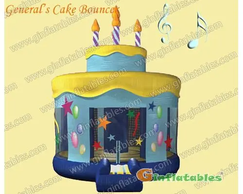 16.5ft Diameter birthday cake inflatable bouncer for kids