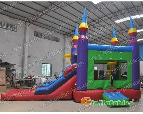 16 ft H Castle slide combo with pool