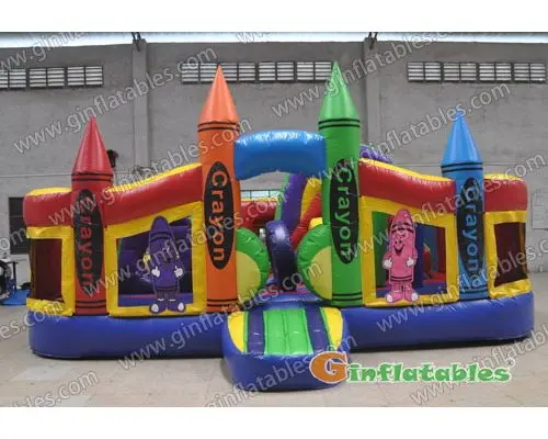 Inflatable crayon castle combo