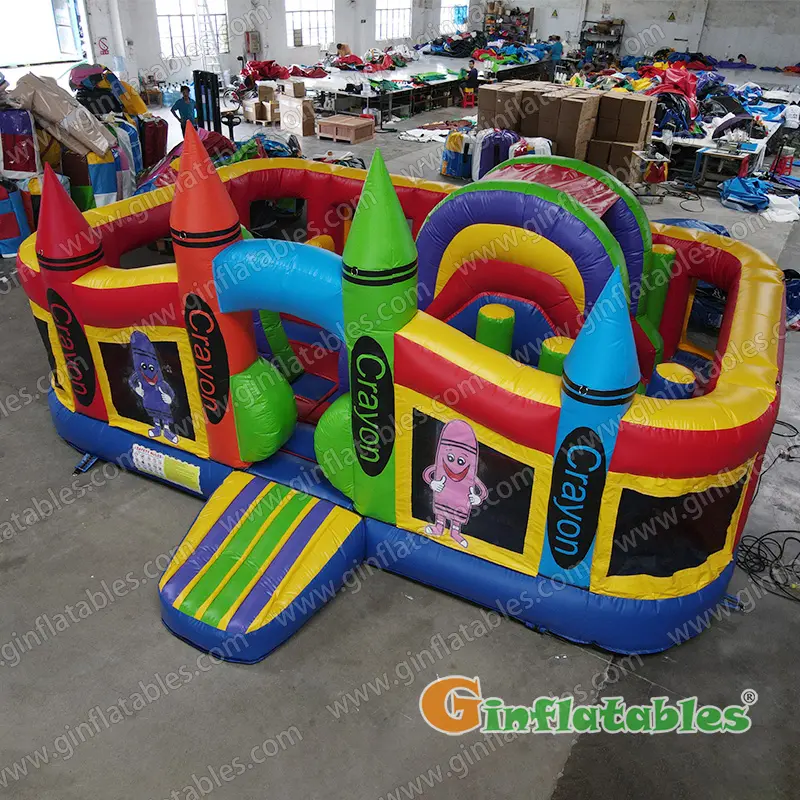 Inflatable crayon castle combo