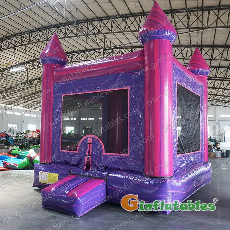 Rose pink marble bounce house