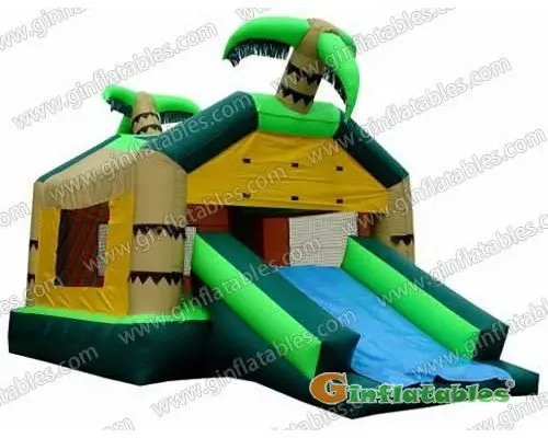 19 ft L green castle inflatables