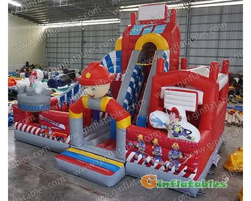 25.5ftL Inflatable fire station funland