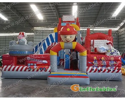 25.5ftL Inflatable fire station funland