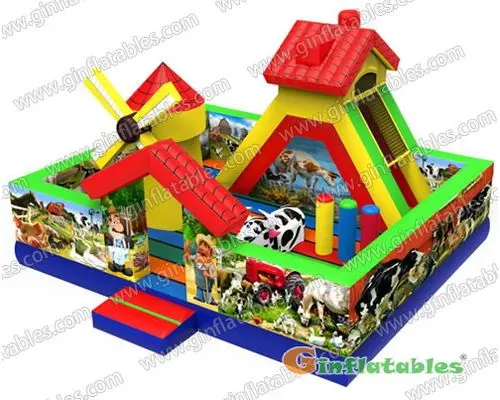 Inflatable farm funland