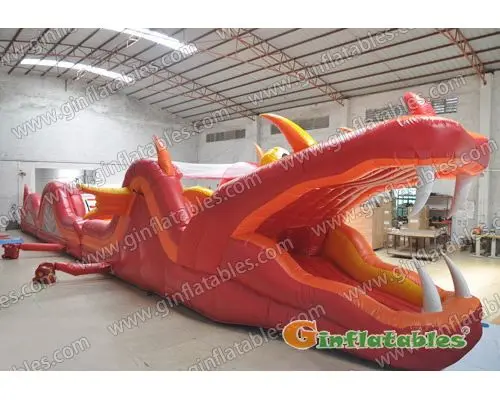 Inflatable fire dragon obstacle
