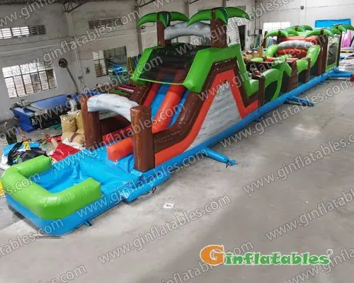 Palm trees mutilple function obstacle with detachable pool