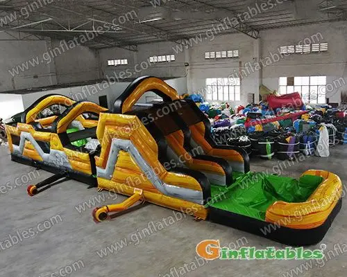 50ftL Large lava water obstacle course with detachable pool