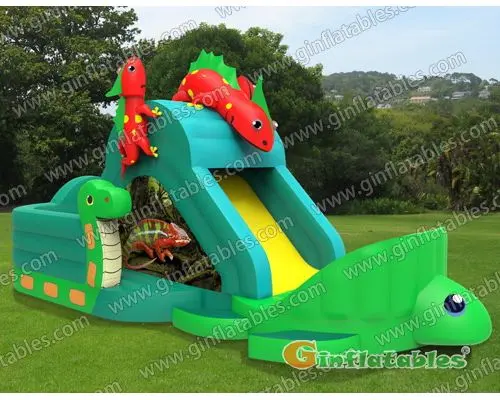 Inflatable jungle animal slide