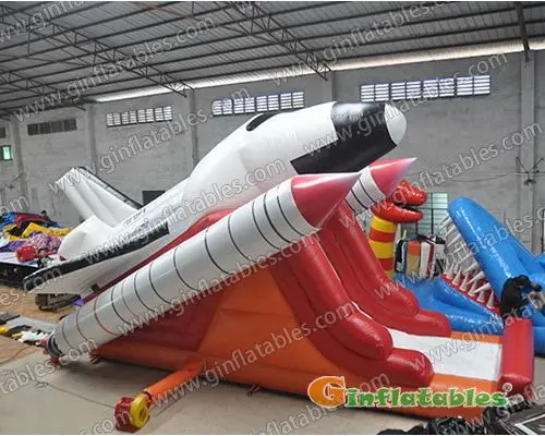 Space shuttle inflatable slide