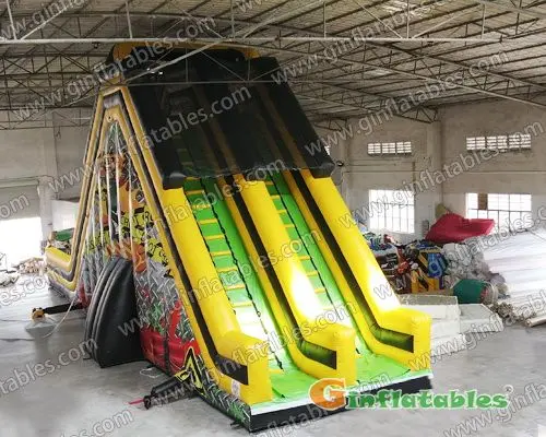28 ft H Adult toxic dual lane dry slide inflatable