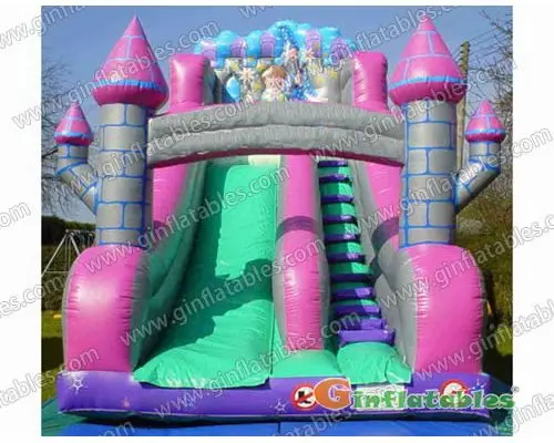 21 ft L Pink-Purple castle slide