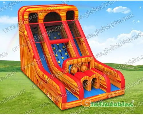 Inflatable lava dual slide