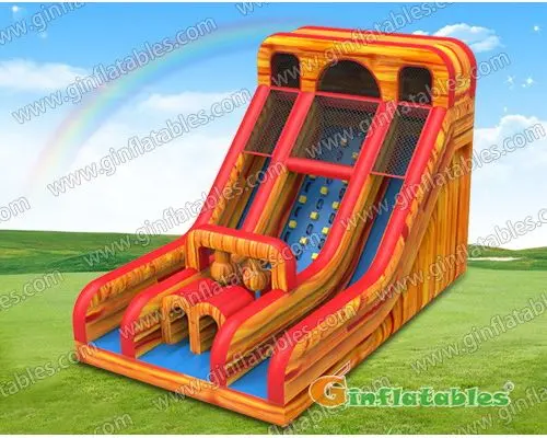 Inflatable lava dual slide