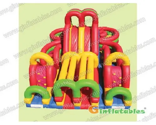 36ft L Inflatable bounce red slide