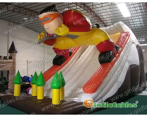 Inflatable skier slide