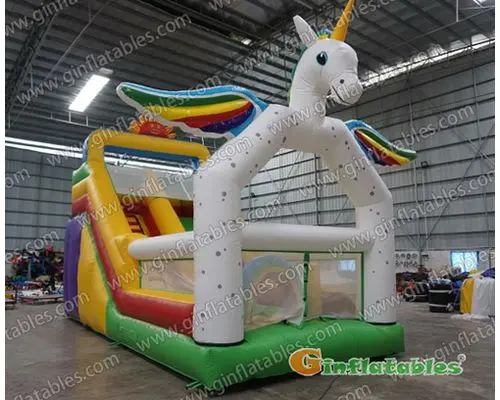 Unicorn inflatable slide