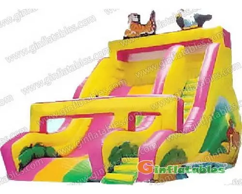 Inflatable zoo slide