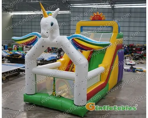 Unicorn inflatable slide