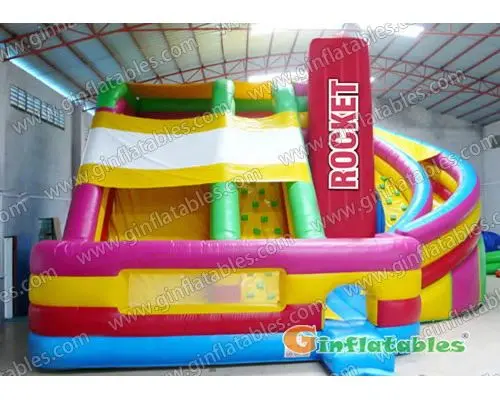 Inflatable fortress slide