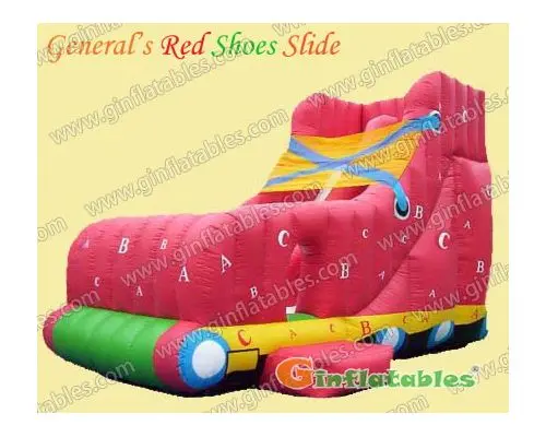 Inflatable red shoes slide