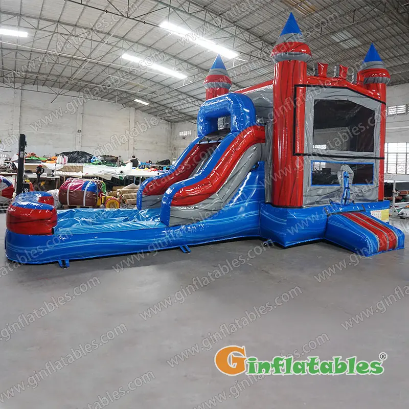 Marble castle inflatable combo wet and dry