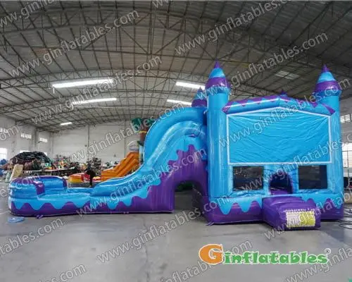 35ft Blue Purple marble Wet/Dry Combo Inflatable