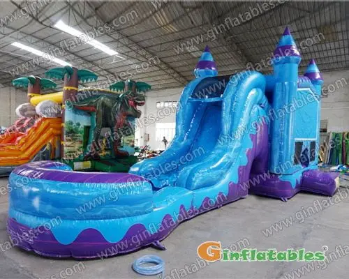 35ft Blue Purple marble Wet/Dry Combo Inflatable