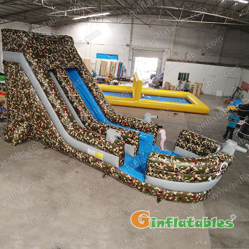 Warship inflatable water slide