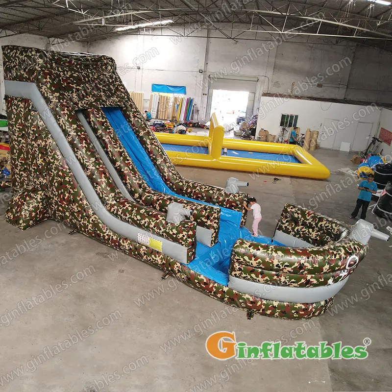 Warship inflatable water slide