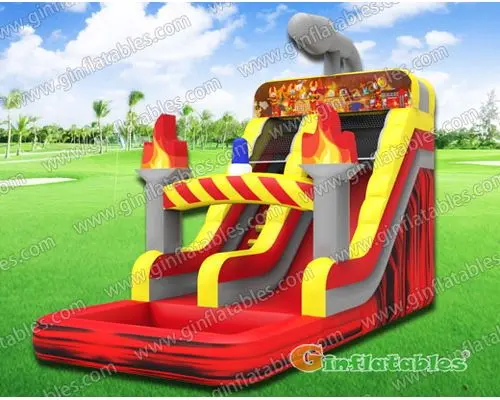 Fire fighting water slide