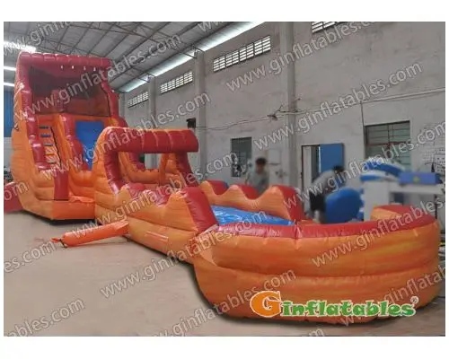 Water slide n slip with pool