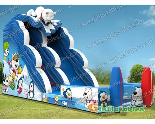 Polar bear skiing waterslide