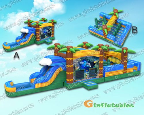45ftL Ocean water obstacle course with pool
